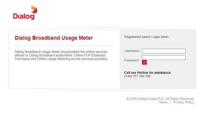 Dialog Broadband Usage Meter
