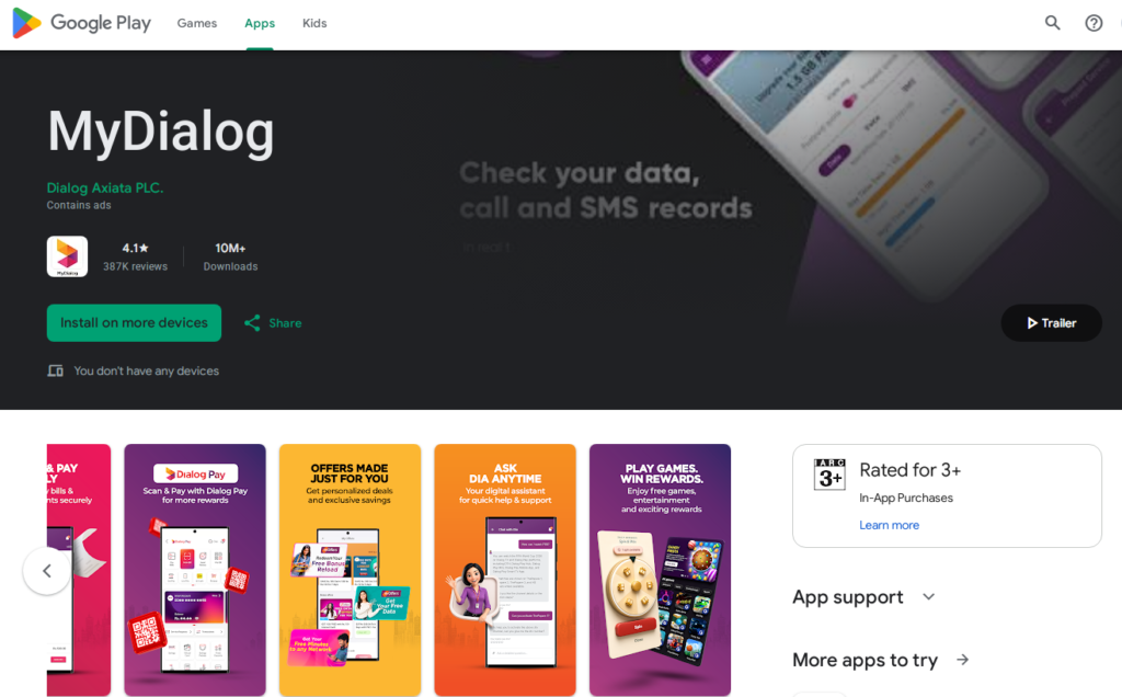Mydialog app Google Play Store Listing